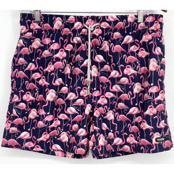 Trunks Men's Swim Board Surf Shorts Size Large L Pink Flamingo Quick Dry NWT New - Picture 1 of 12